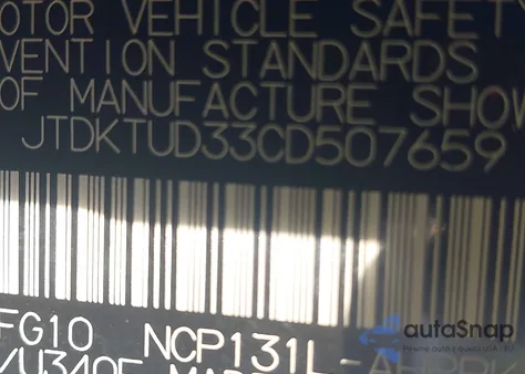 2012 Toyota Yaris z USA, uszkodzony, nr VIN JTDKTUD33CD507659